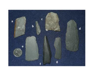 Ground slate artifacts from False Bay midden Slide2.jpg
