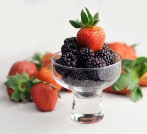 Blackberries and strawberries